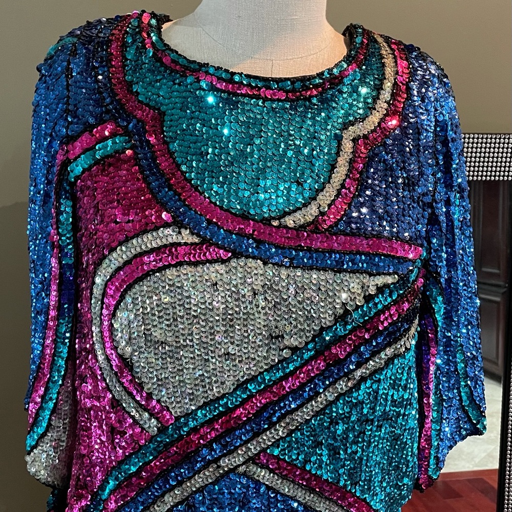 Vintage Designer Sequin Blouse